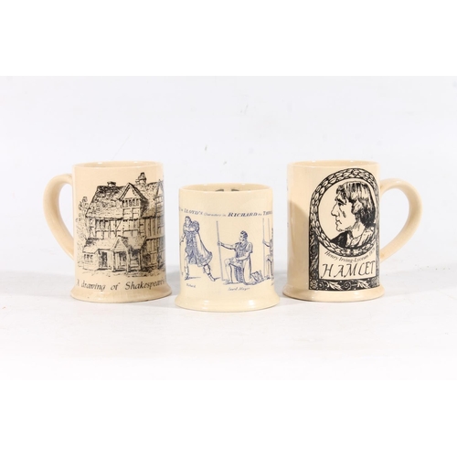 87 - Three Dianthus Ceramics creamware limited edition tankards with William Shakespeare's Hamlet, Richar... 