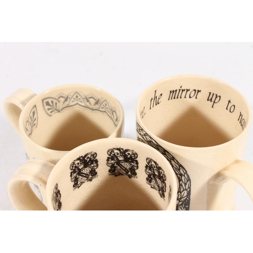 87 - Three Dianthus Ceramics creamware limited edition tankards with William Shakespeare's Hamlet, Richar... 