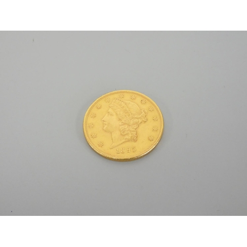 219 - United States of America. 1895 San Francisco $20 gold coin .900 grade 33.4g.