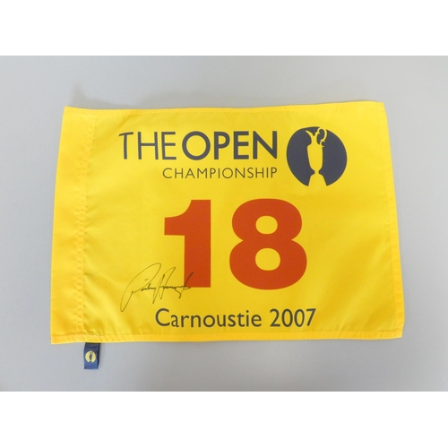 378 - Golfing Interest. 136th Open Championship Carnoustie 2007 pin flag signed by the winning golfer Padr... 