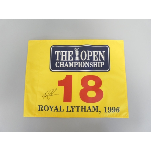 381 - Golfing Interest. 125th Open Championship Royal Lytham 1996 pin flag signed by the winning golfer To... 