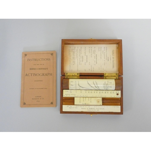 391 - Victorian Hurter & Driffield's Actinograph photographic exposure calculator patent no.5545 ... 