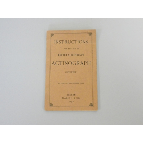 391 - Victorian Hurter & Driffield's Actinograph photographic exposure calculator patent no.5545 ... 