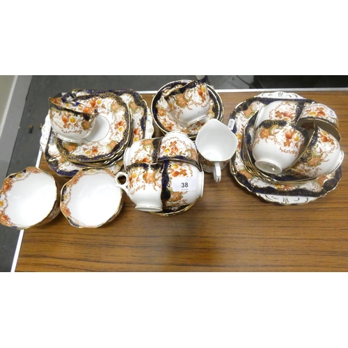 38 - Edwardian floral decorated part bone China tea set.