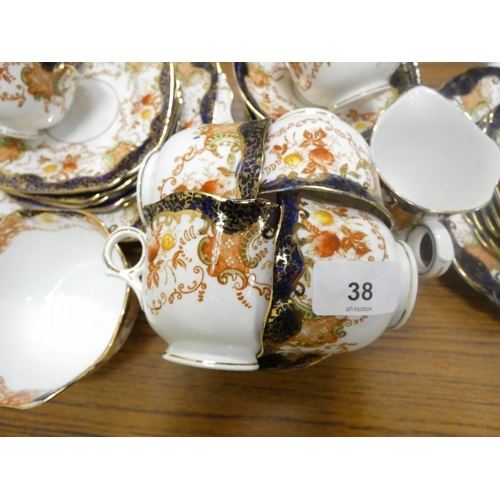 38 - Edwardian floral decorated part bone China tea set.