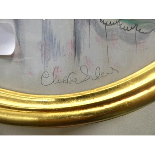 40 - Claire SilverSilhouette portrait.Ornate gilt frame L.46cm x W.32cm