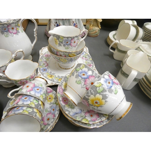 42 - Large floral Royal Stafford tea set (pattern no.8436).