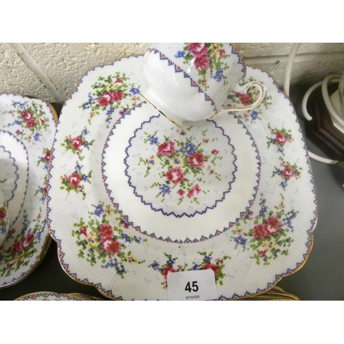 45 - Royal Albert Petit point tea set.