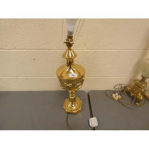 54 - Large brass table lamp.