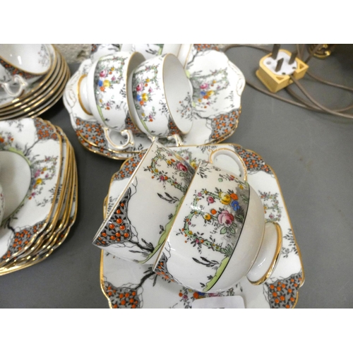 55 - Grosvenor China floral tea set.