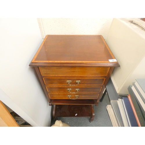 75 - Edwardian inlaid mahogany music cabinet.