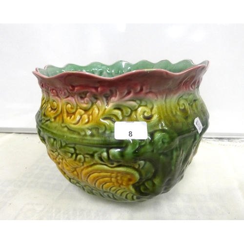 8 - Large antique jardiniere.