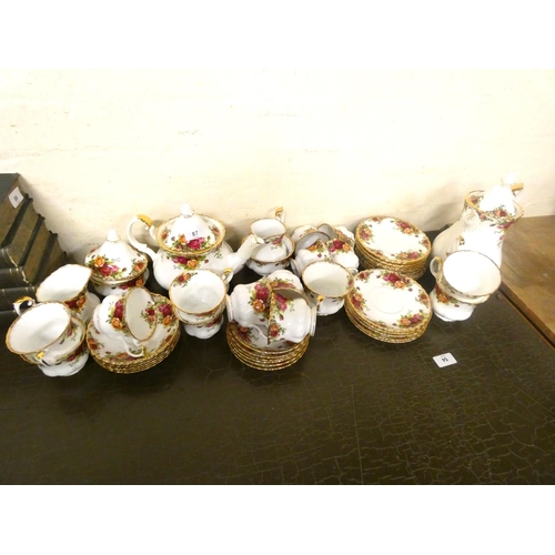 87 - Royal Albert Country Rose tea and coffee set.