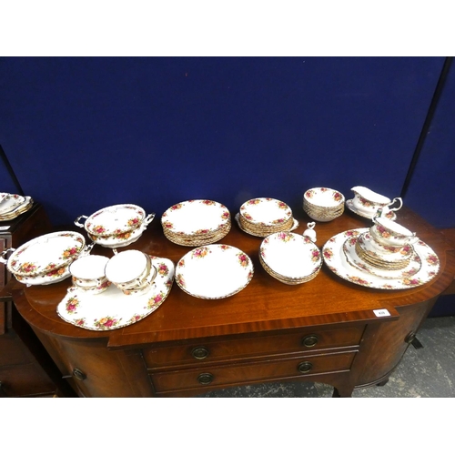 88 - Large Royal Albert Country Rose dinner service.