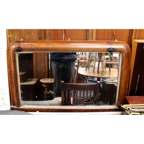 771 - Mahogany framed overmantle wall mirror, 88cm wide.