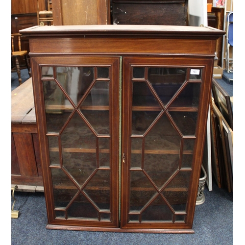 783 - Edwardian mahogany astragal glazed bookcase, 106cm high.