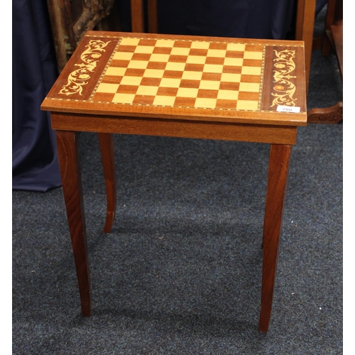 790 - Marquetry inlaid musical table.