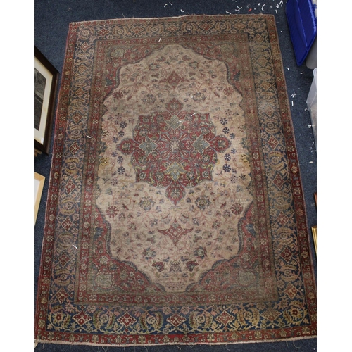 802 - Persian Tabriz rust red silk rug, 210cm x 145cm.