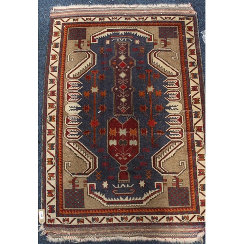 805 - Caucasian polychrome rug, 127cm x 87cm.