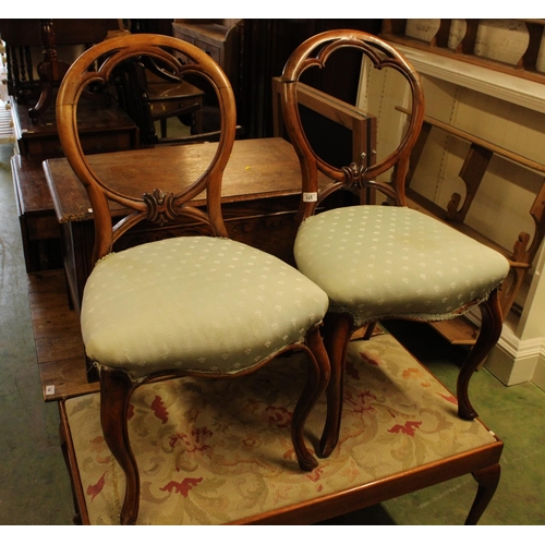 745 - Pair of balloon back dining chairs.