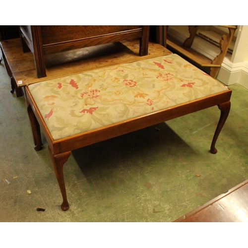 746 - Oak framed upholstered stool, 97cm wide.