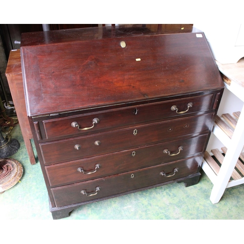 757 - Late Victorian mahogany bureau,  105cm high.