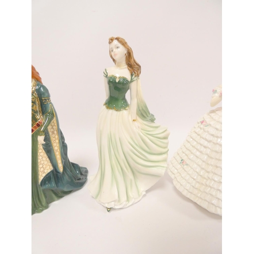 153 - Royal Worcester Limited Edition figurine, The Princess of Tara; also two others, Royal Worcester and... 