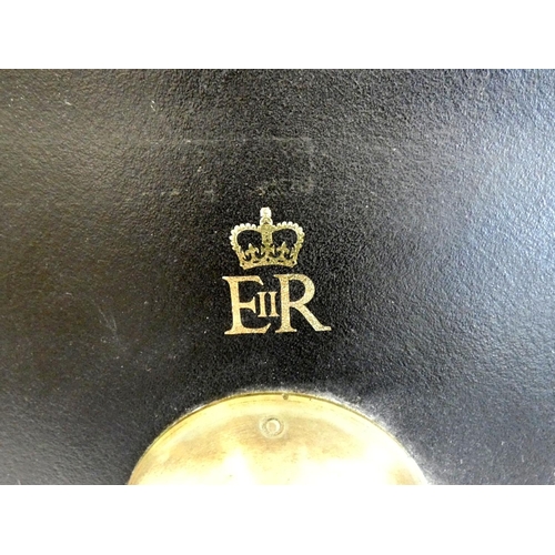 311 - Elizabeth II black leather civil service briefcase by Barrow Hepburn Ltd with Mitchell Davey securit... 