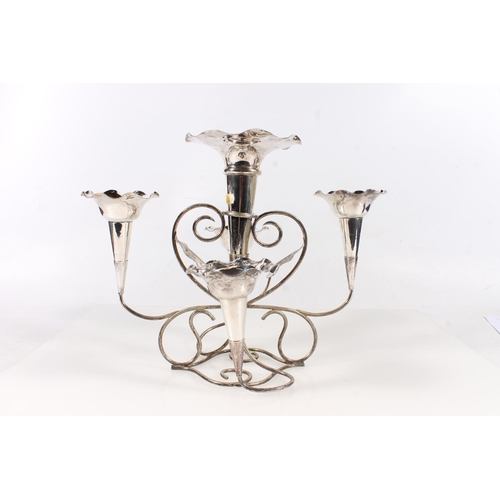 10 - Silver-plated five branch table epergne.