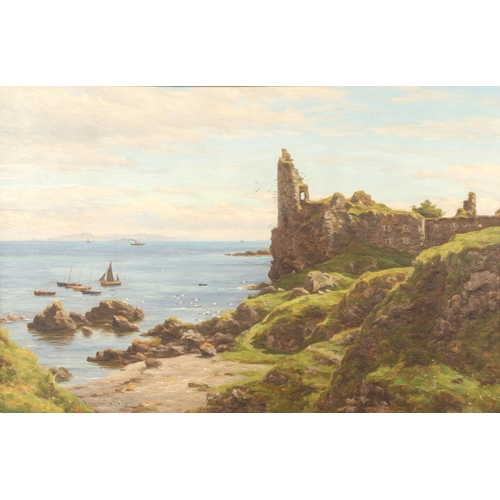 363 - John James Bannatyne RSW (Scottish 1835-1911)'Dunure Castle'Gilt framed oil on canvas, signed lower ... 