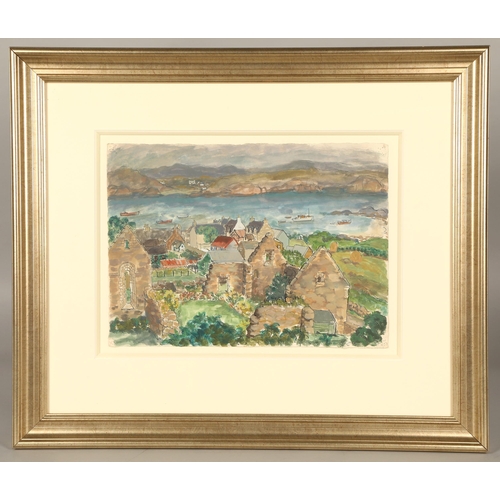 372 - Attributed to Robert Henderson Blyth R.S.A. (1919-1970)'Iona'Framed watercolour, 28cm x 38cm... 