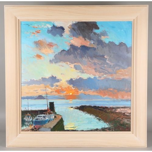 470 - Douglas Lennox (Scottish Born 1948)Dunure HarbourFramed oil on canvas, signed top left dated 0775cmx... 