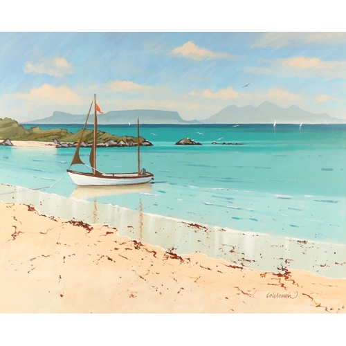 471 - Frank Colclough (Scottish 1941-2023) ARRBeached CamusdarachFramed Acrylic on canvas, Signed Lower ri... 