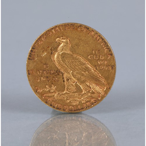 134 - Gold United States of America five dollar coin 1913 8.6g