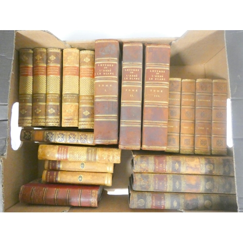 6 - Bindings - French.  A carton of calf bound sets & vols. (no odd vols.), with bookplate of George... 