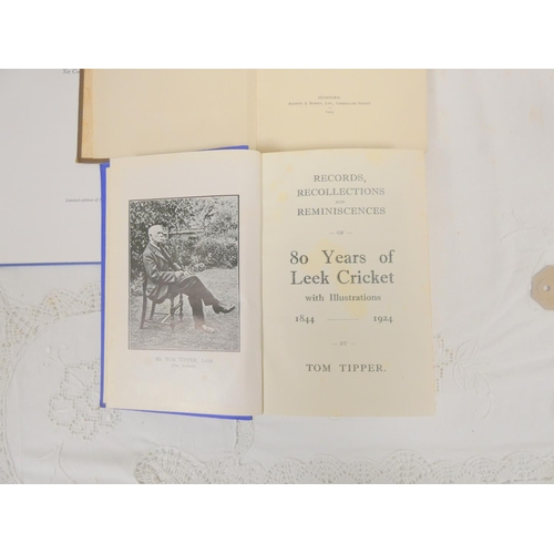 9 - WATSON W. G.  Staffordshire Cricket. Orig. brown cloth. 1924; also Tipper, Recollections &... 