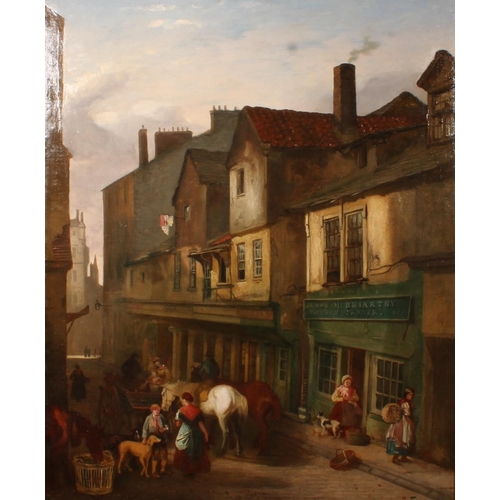 288 - 19TH CENTURY SCOTTISH SCHOOL The Canongate, Edinburgh  Oil painting on canvas, unsigned, 75cm x 60cm... 