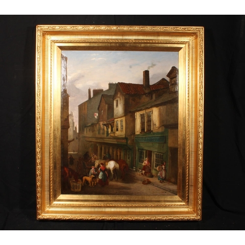 288 - 19TH CENTURY SCOTTISH SCHOOL The Canongate, Edinburgh  Oil painting on canvas, unsigned, 75cm x 60cm... 