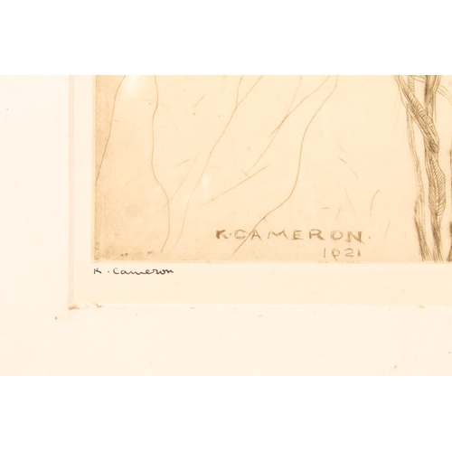 319 - KATHERINE (KATE) CAMERON RSW ARE (Scottish, 1874-1965) *ARR* Butterflies Etching, signed and dated t... 