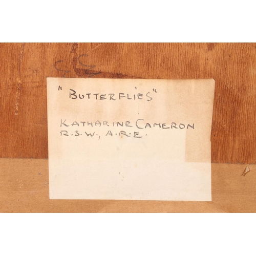 319 - KATHERINE (KATE) CAMERON RSW ARE (Scottish, 1874-1965) *ARR* Butterflies Etching, signed and dated t... 