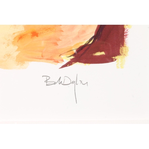 320 - BOB DYLAN (American, b. 1941) Lady sat on bed Coloured lithograph, limited edition 249/295, pencil s... 