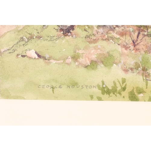 323 - GEORGE HOUSTON RSA RSW RI (Scottish, 1869-1947) Untitled - road by a loch Watercolour, signed lower ... 