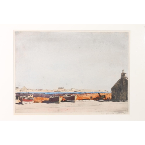 325 - GEORGE HOUSTON RSA RSW RI (Scottish, 1869-1947) Untitled - road by a loch Watercolour, signed lower ... 