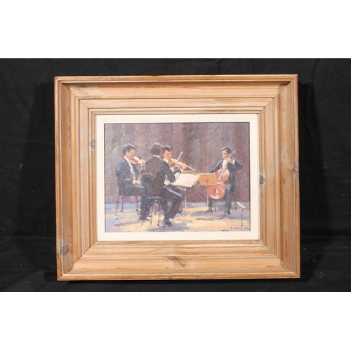 326 - RONALD MORGAN RBA ROI (1936-2019) *ARR*The Quartet Oil painting on board, signed and dated 1997 lowe... 