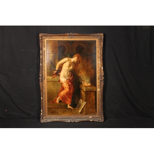 354 - Manner of WILLIAM ETTY RA (1787-1849) Inspired by Britomart Redeems Faire Amoret Oil painting on boa... 