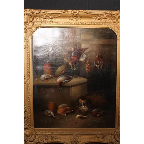 355 - Manner of BENJAMIN BLAKE (1757-1830) Game birds Oil painting on canvas, unsigned, 60cm x 49cm, frame... 