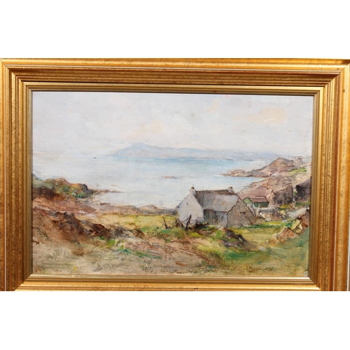 387 - ROBERT DICKIE CAIRNS (Scottish, 1866-1944) Three Scottish landscapes Oil paintings, unsigned, 24cm x... 