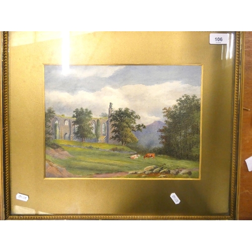 106 - Collection of various unsigned landscape watercolours to include F.Walters(19th century British scho... 