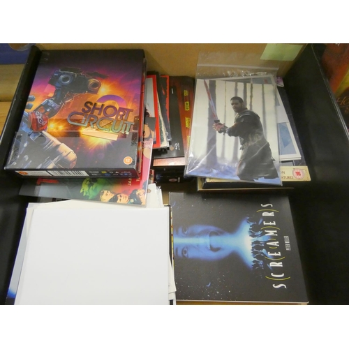 116 - Box of film posters and ephemera, dvd's trading cards etc.