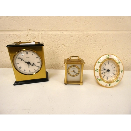 122 - Three modern mantel clocks to include Smith's, Looping etc.